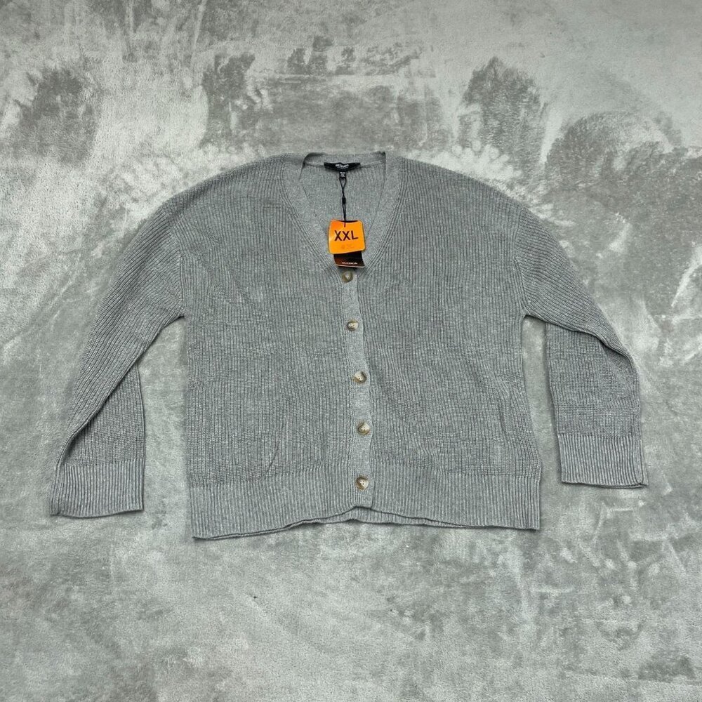 Hudson Los Angeles Gray Cotton Buttondown Cardigan XXL Womens NWT 6525